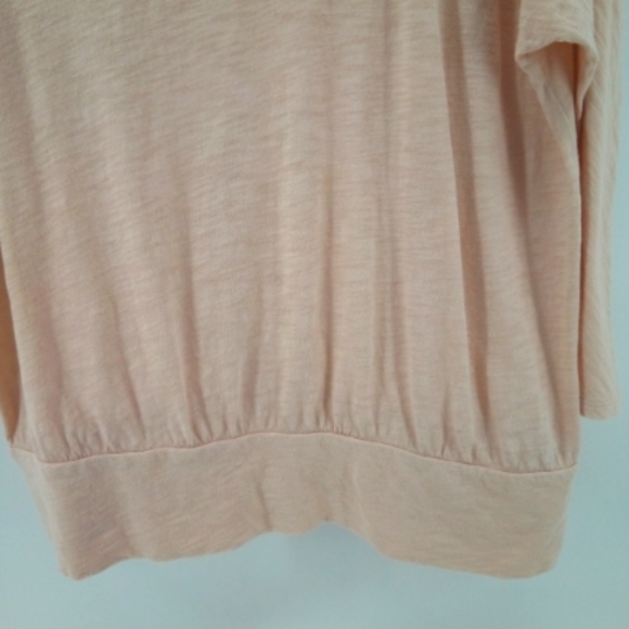 LC Lauren Conrad Pima Cotton Blend Blush Pink Beaded Flower Top M - Picture 7 of 11